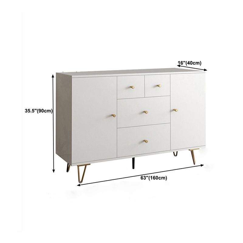 Modern Accent Chest Rectangle Accent Cabinet with Drawers in White