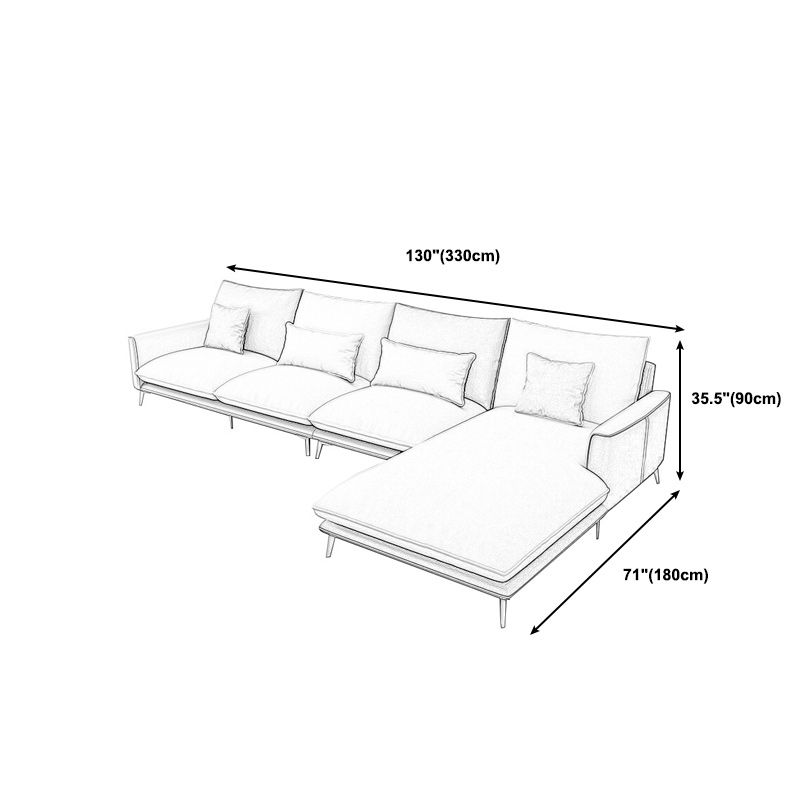 129.92 " W √ó 70.87" D √ó 35.43" H Removable Cushions Faux Leather Square Arm sectional