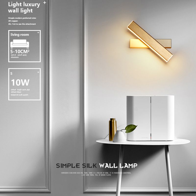 Modern Simple Aluminum Wall Light Rectangle Shape Rotatable Wall Lamp for Bedroom