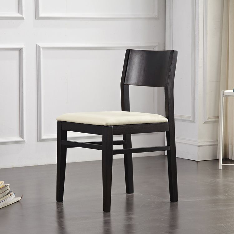 Contemporary Solid Wood Armless Dining Chairs Open Back Dining Side Chair