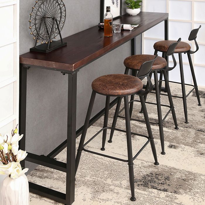 Table à manger du bar à restauration du rectangle contemporain avec base de fer avec base de fer