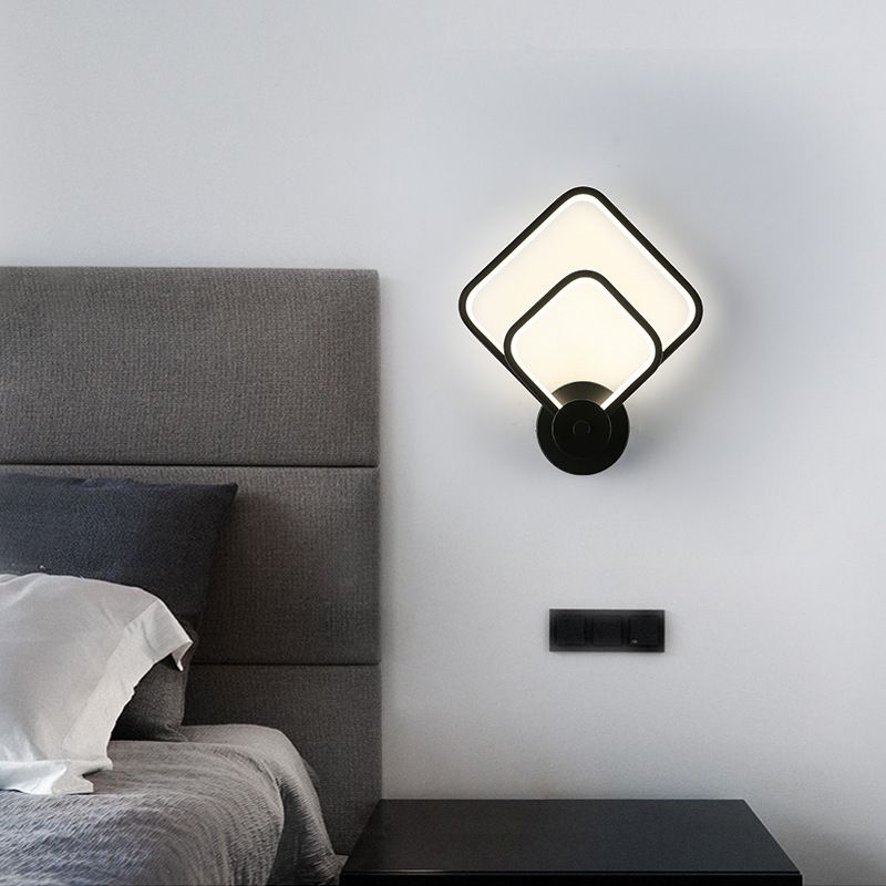 Modernista Doble cuadrado cuadrado LED LED Minimalismo Luz de pared Montada para comedor