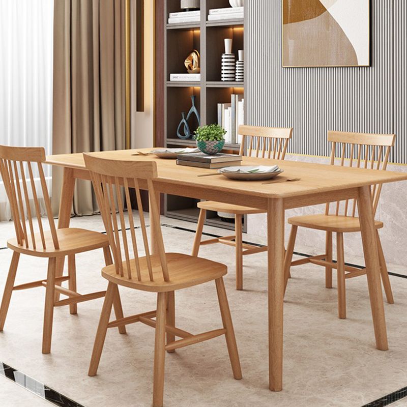 Luxury  Rectangle Dining Table Solid Wood Dining Table with 4 Legs