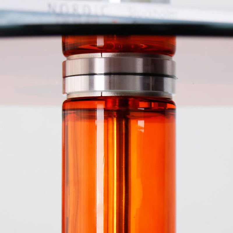 Contemporary Glass Pedestal Round Living Room Glass Top Side Table