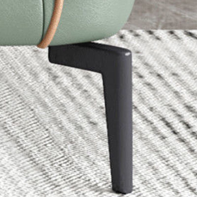 Faux Leather Sofa Tuxedo Arm Stain Resistant Sofa 25.59" H for Apartment