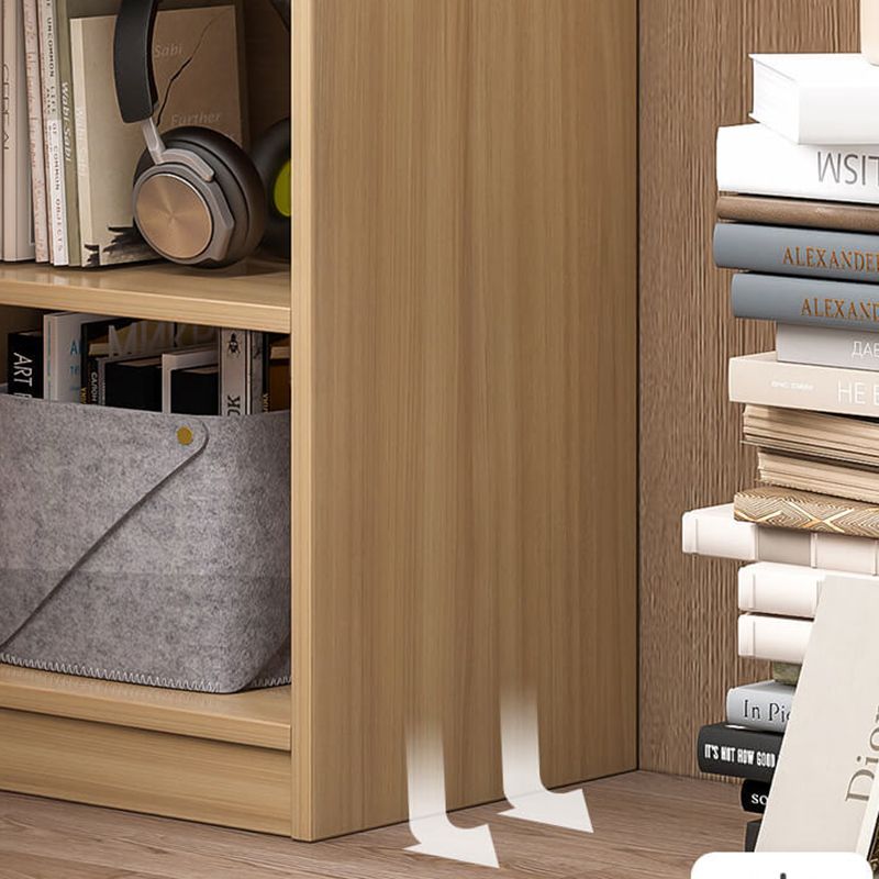 Engineered Wood Shelf Bookcase Standard Modern Bookshelf with Closed Back