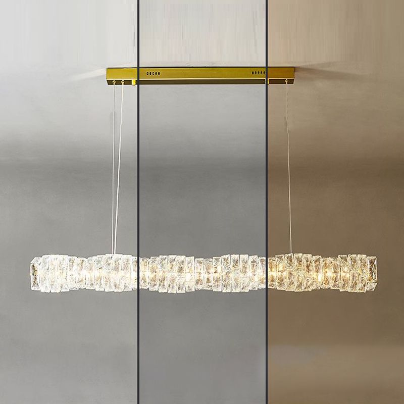 Modern Style Island Light LED Island Hanging Light with Crystal Shade for Dining Room