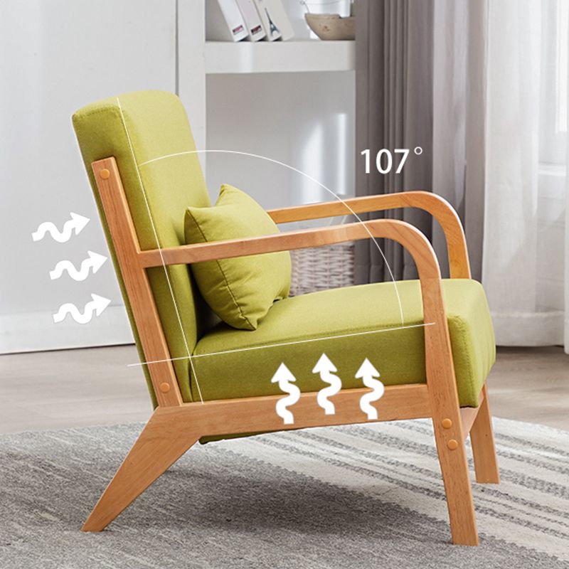 Scandinavian Basic Four Leg Armchair Solid Wood Living Room Armchair
