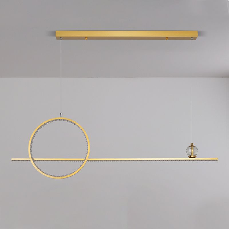 Modern Island Light Linear 2-Light Crystal Chandelier Lights for Dining Room