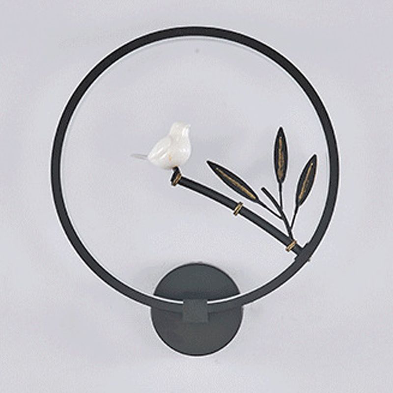 Moderne Stil runde Wandmontage Lampe Metall 1 Lichtwandbeleuchtung für Wohnzimmer