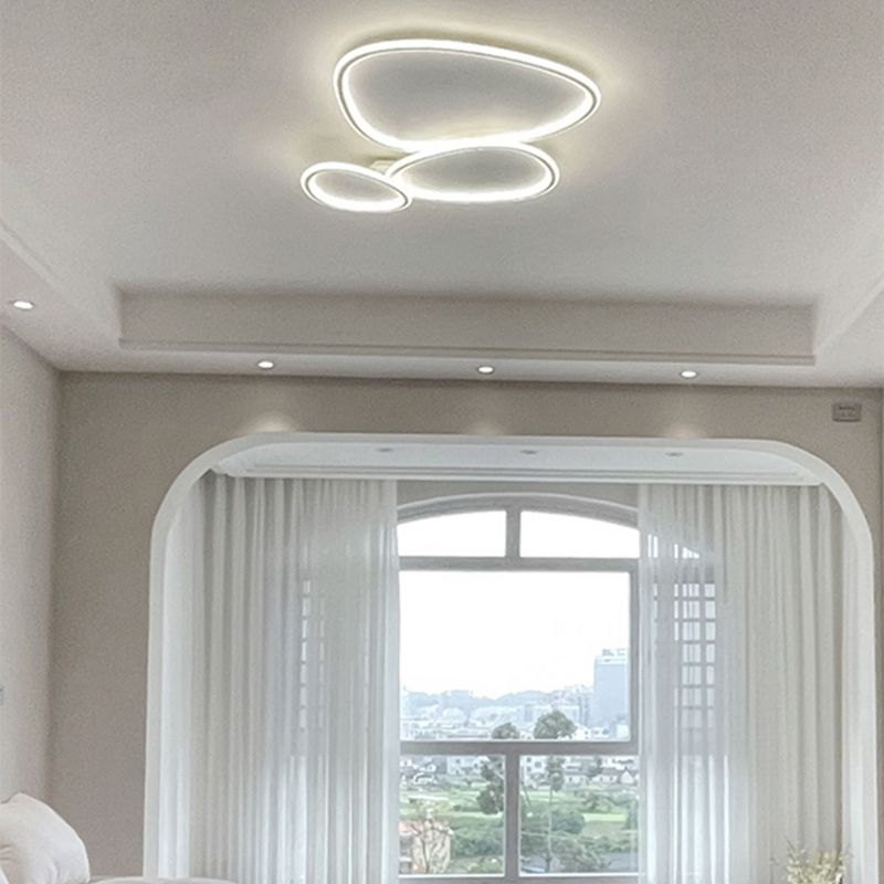 Contemporary Ceiling Light LED White Flush Mount Lighting for Living Room