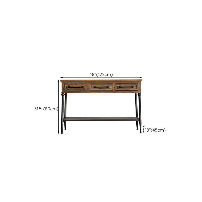 Industrial Rectangle Solid Wood With Doors Cabinet Distressed Wood Accent Cabinet