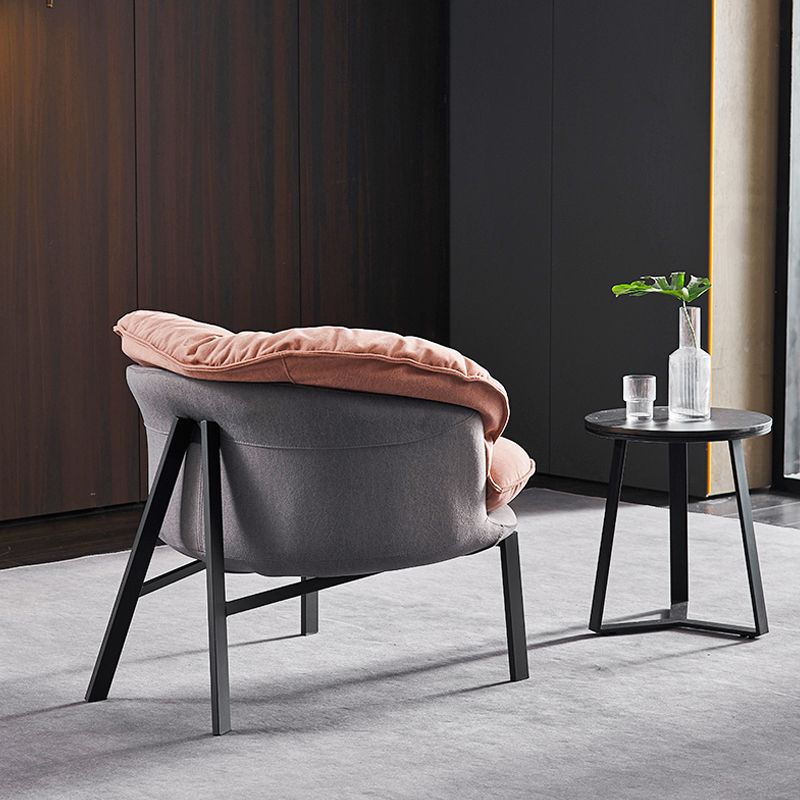 Modern Style Fabric Armrest Cushioned Against Black Arm Chair