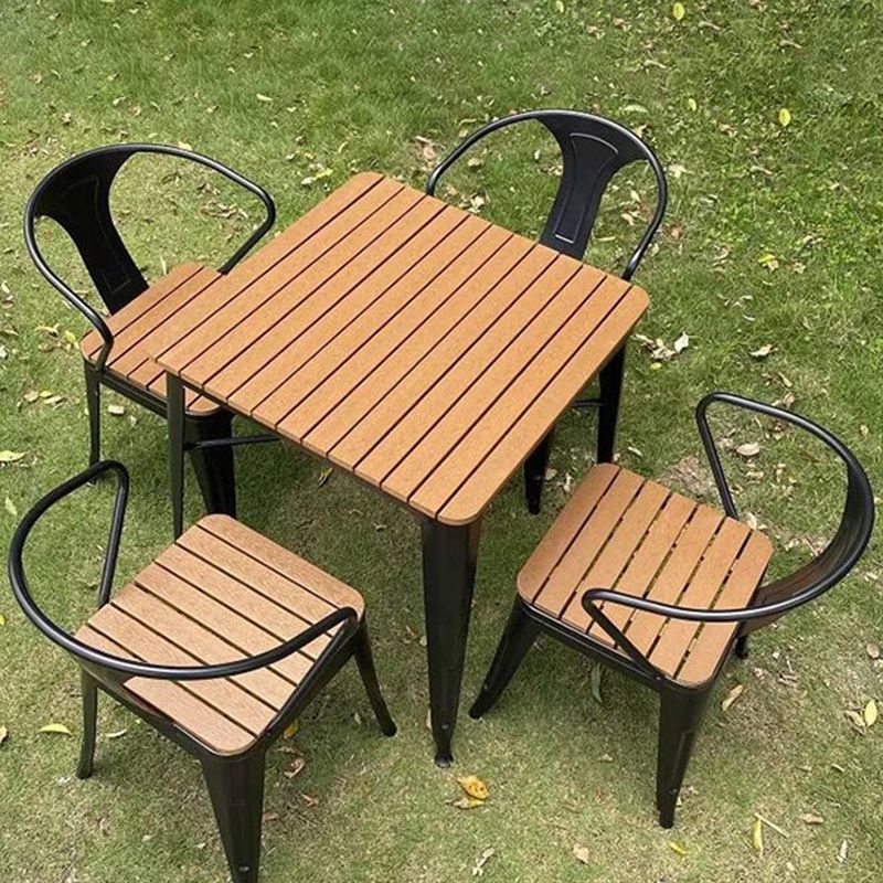 Industrial 1/3/5/7 Pieces Metal Dining Set Reclaimed Wood Table Set for Outdoor