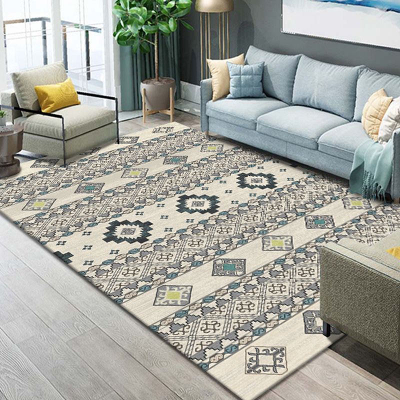 Western Parlor Rug Multi Color Geometric Print Area Carpet Polypropylene Easy Care Pet Friendly Washable Indoor Rug