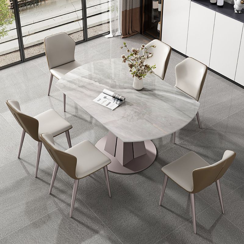 Traditional Luxury Dining Table Round Sintered Stone Pedestal Dining Table for Home