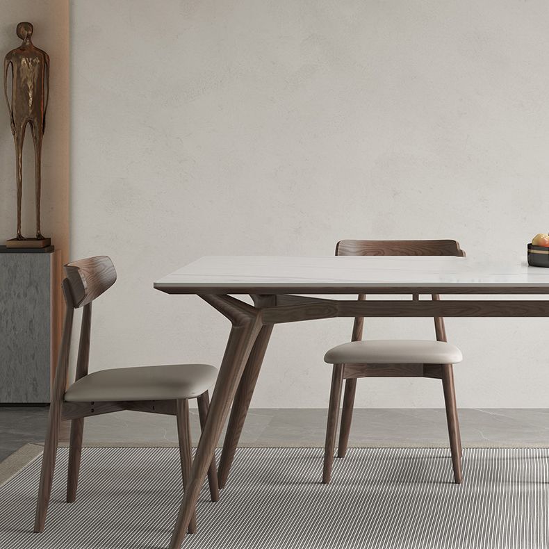 Modern Style Side Chair Wood Open Back Dining Room Chair for Kitchen