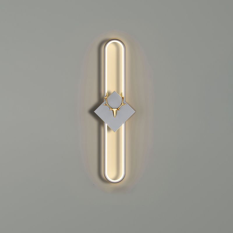 Oval Shape Metal Wall Light Modern Style 1 Light Wall Mounted Light Fixture