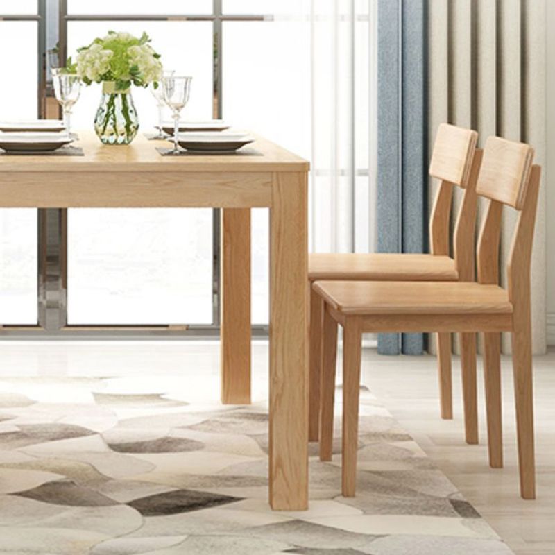 Contemporary Wood Open Back Armless Dining Chairs for Dining Room