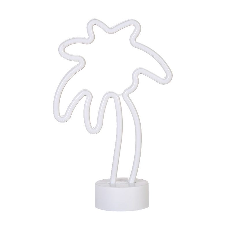 Plastic Coconut Tree Table Lamp Simplicity LED White Night Lighting for Kids Bedroom