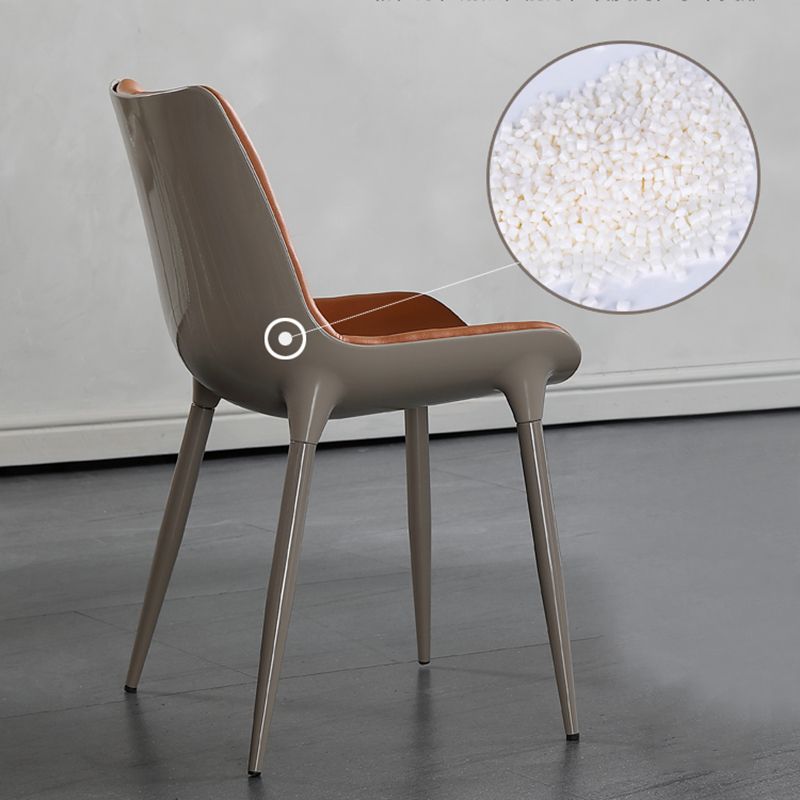 Silla de comedor de metal de cocina de estilo moderno que cena sillas laterales sin brazos