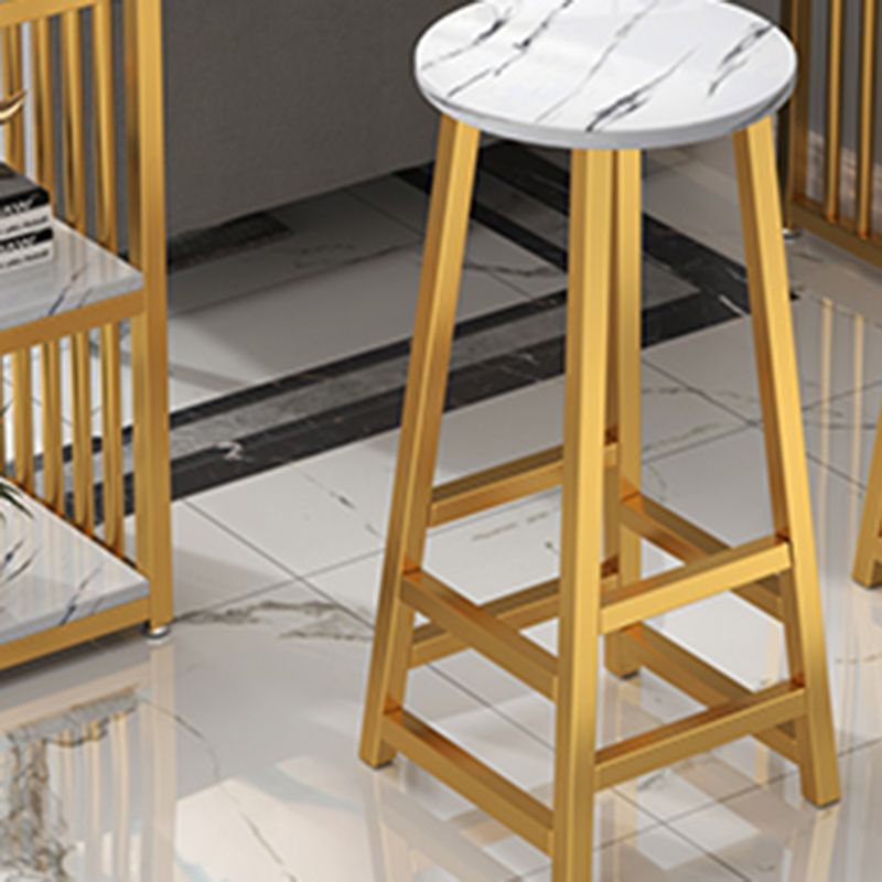 Glam Rectangle Wood Counter Table 3/4 Pieces Bar Table Set for Cafe