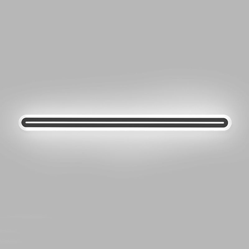 Metall lineare Form Wandlicht moderner Stil 1-Licht-Wandmontageleuchte in Schwarz