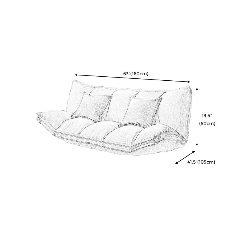 Contemporary Tight Back Convertible Sleeper Sofa Solid Color Fabric Armless Sofa