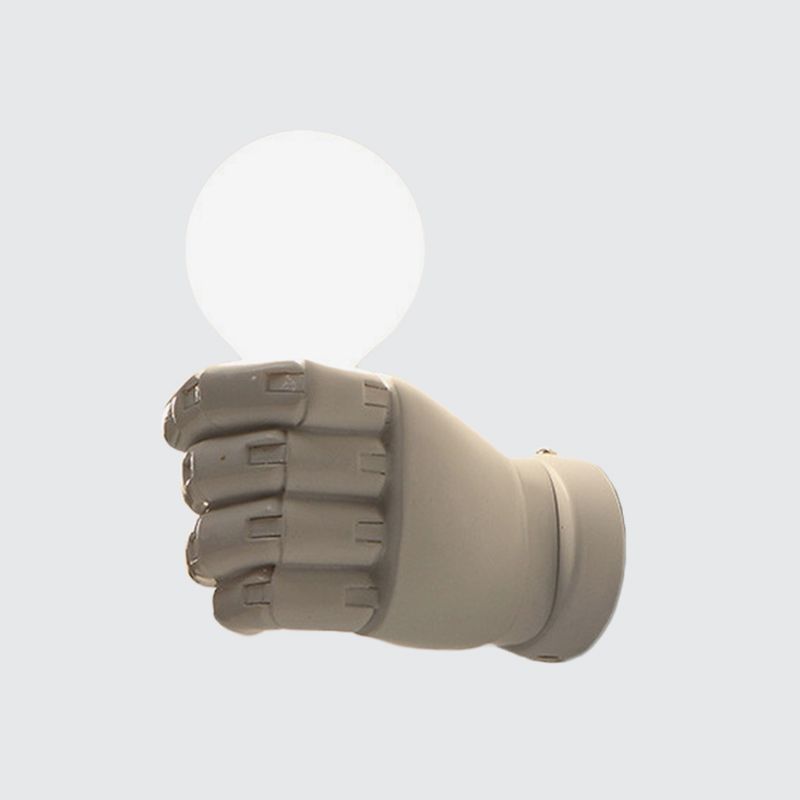 Fist Wall Sconce Art Deco Resin 1-Head White/Black Wall Mounted Light for Office
