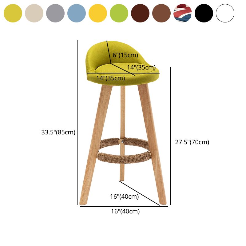 Contemporary Home Footrest Stool Matte Finish Upholstered Barstool