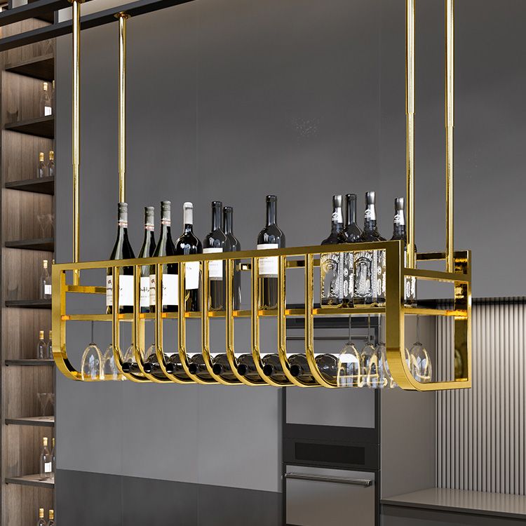 Luxury Hanging Wine Bottle Holder Metal Kitchen Wine Rack Bottle