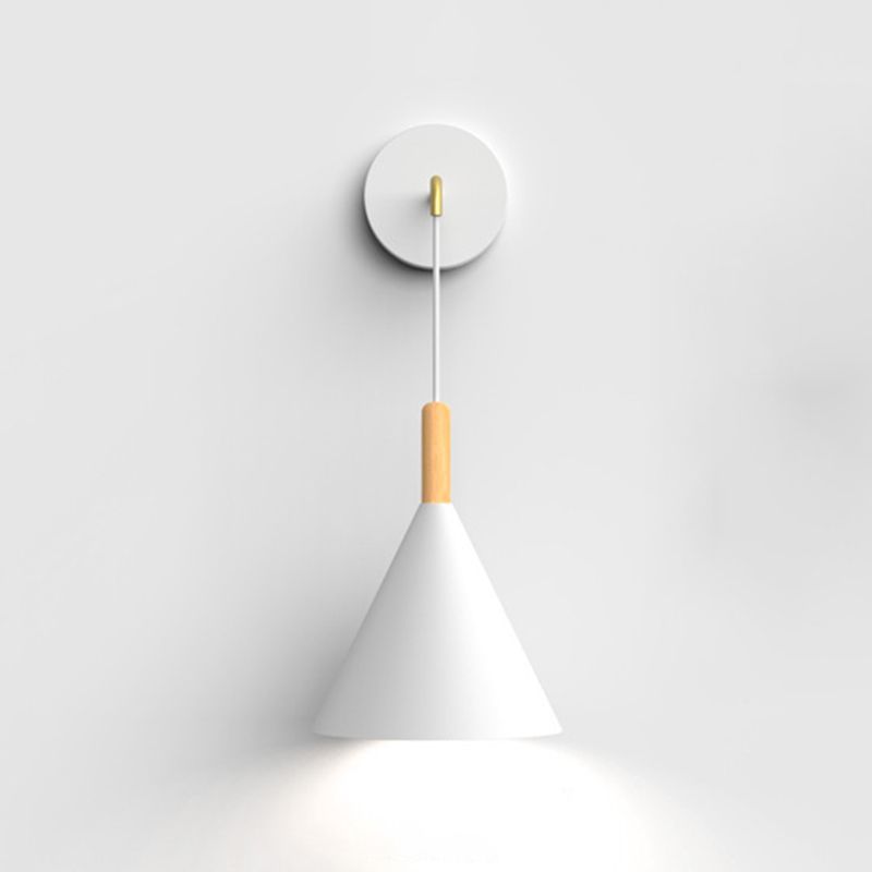 Macaron Style Wall Lamp Metal 1 Light Sconce Light for Bedroom