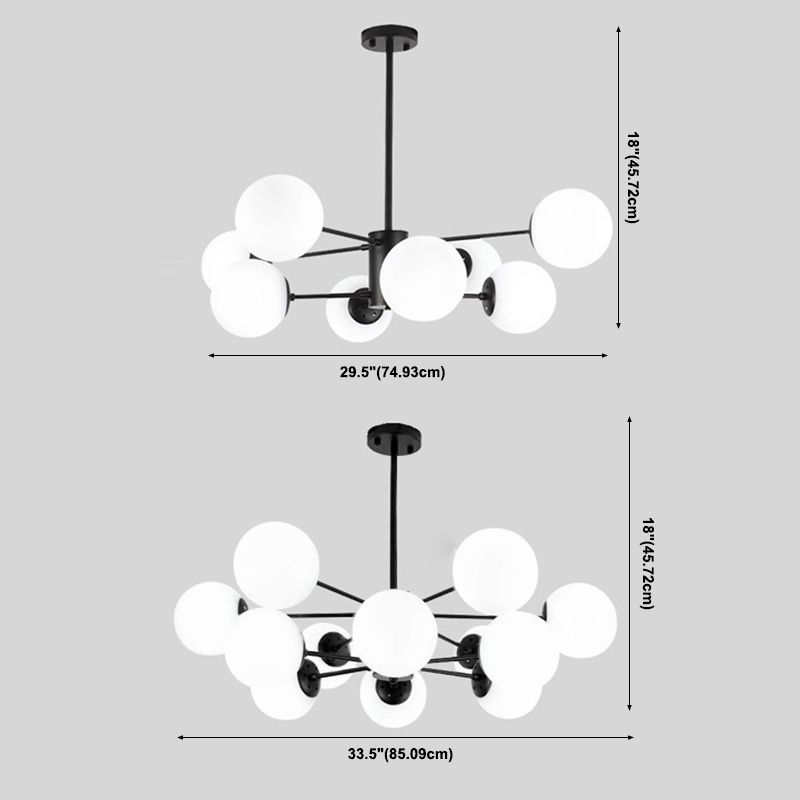 Contemporary Glass Chandelier Light Fixtures Cafe Restaurant Hanging Chandelier