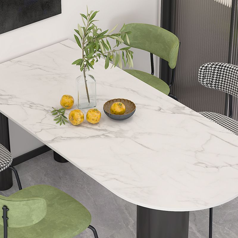 Mesa de piedra sinterizada de forma libre de metal moderno para comedor y cocina