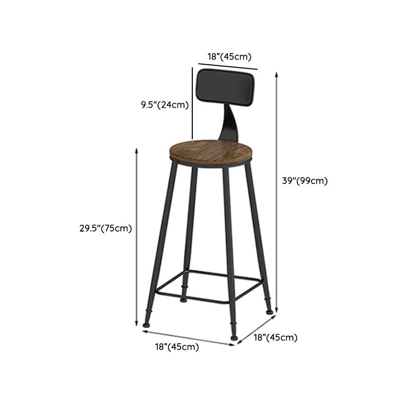 Contemporary Rectangle Bar Set 1/3 Pieces Solid Wood Counter Table with Metal Stools