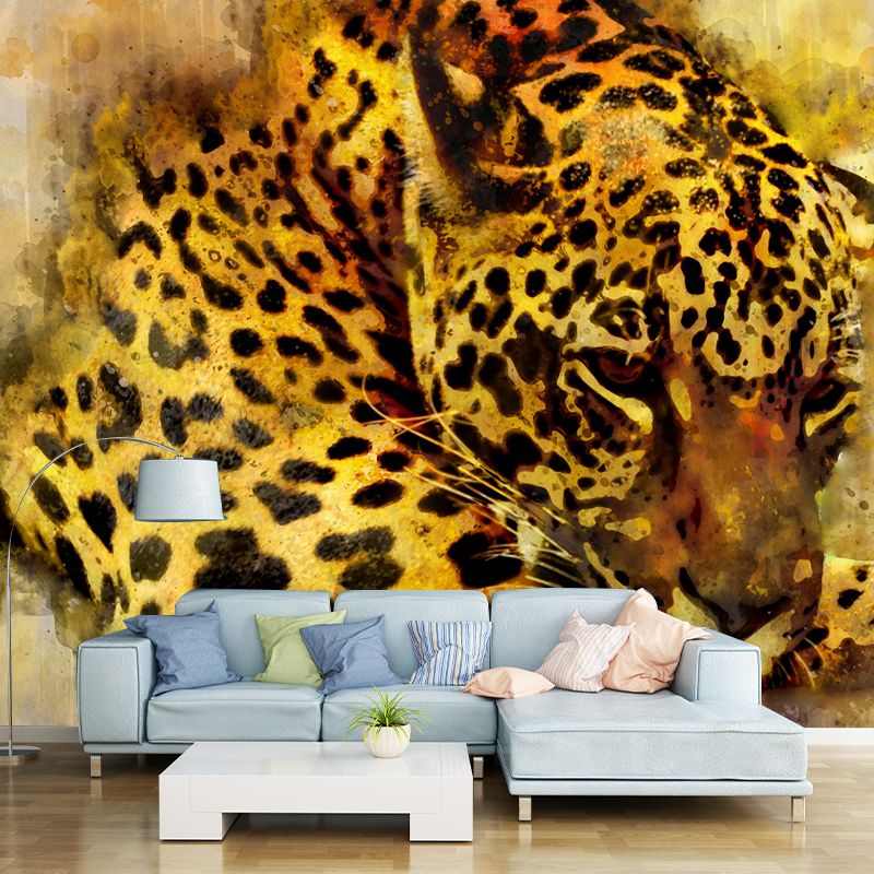 Contemporary Style Animal Illustration Mural Wallpaper for Sitting Room