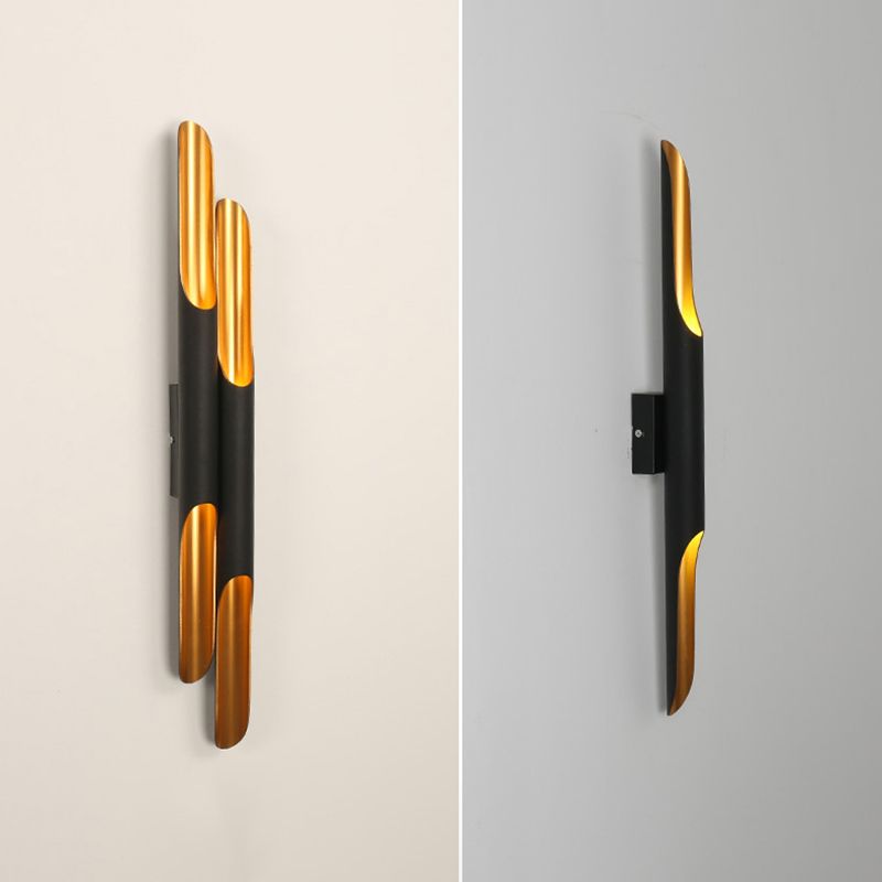 Tube Metal Wall Lamp Light Minimalist-Style Black Wall Mounted Light Fixture