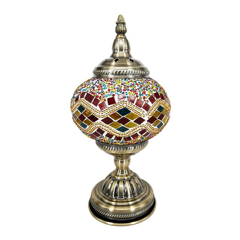 Turkish Mosaic Desk Light Retro Style Glass Lamp Shade Table Lamp Fixture