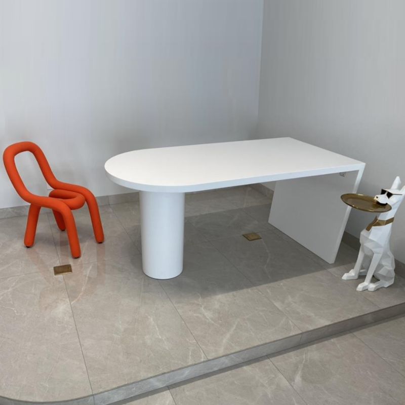 Matte Finish Wood Top Bar Table with Double Pedestal Modern Pub Table for Small Places