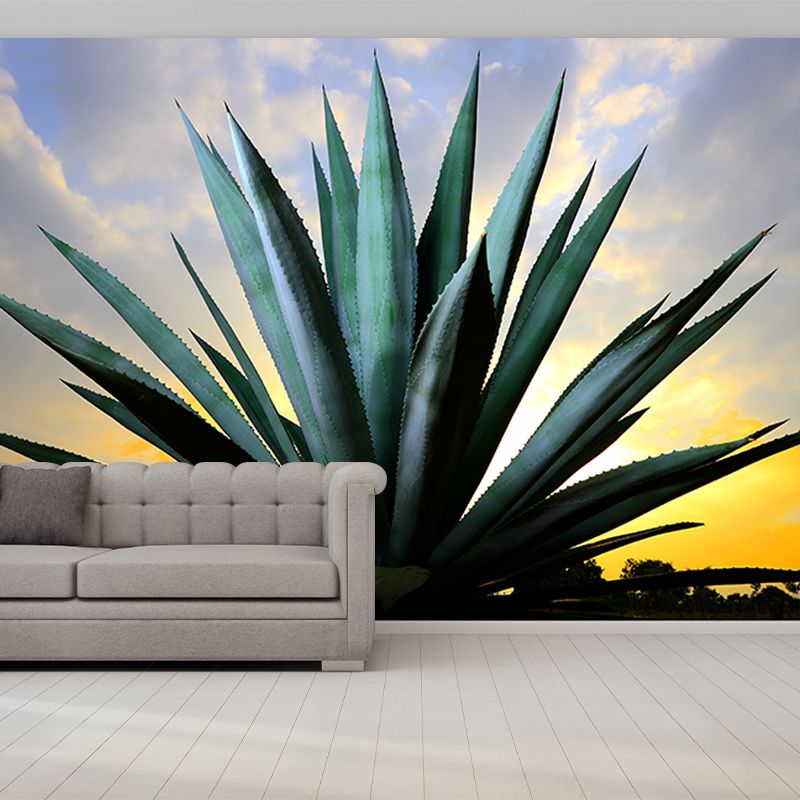 Agave Plant Wall Covering for Living Room Bedroom Home Decor, Customized Size