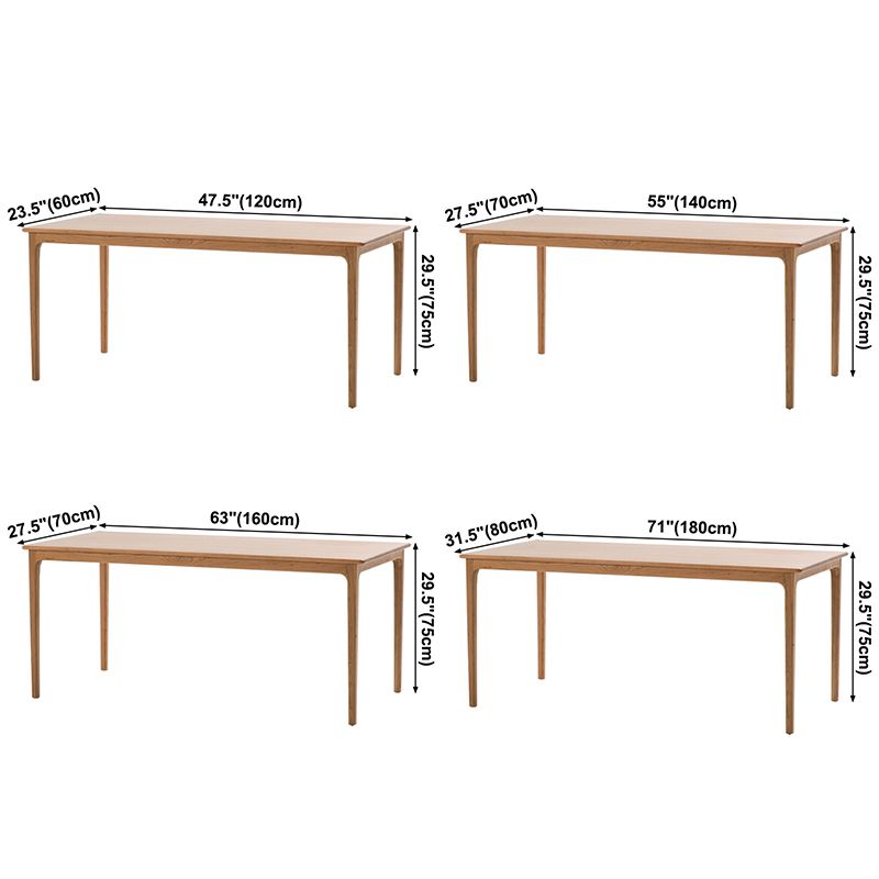 Rectangle table à manger contemporaine table fixe blanche avec du bois massif en pin