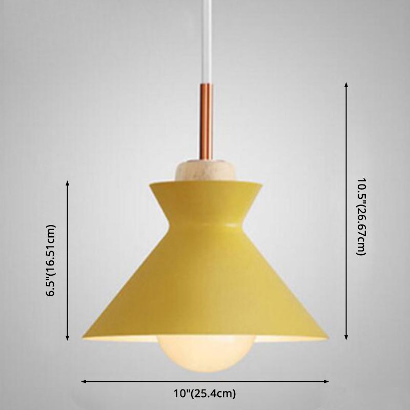 Lampada a ciondolo in legno a 1 luci in legno Nordic Modern Style Metal Restaugh Hanging Lampada