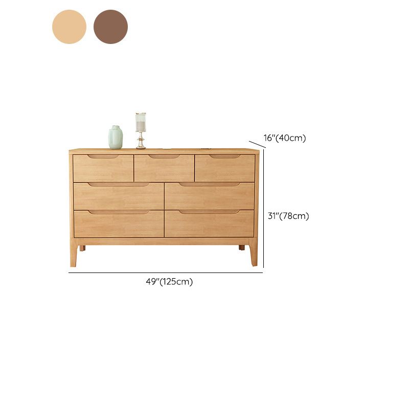 Modern Storage Chest Dresser Solid Wood Dresser with 5/6/7 Drawers