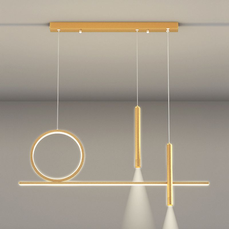 Multiple-Light Geometric Island Pendant Lighting Modern Metal Island Light Fixtures