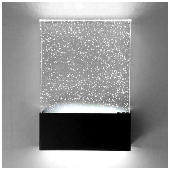 Blasenkristall Rechteck LED Leuchter Leuchte moderne 1 helle schwarz/weiße Wandleuchte für Wohnzimmer Hotel