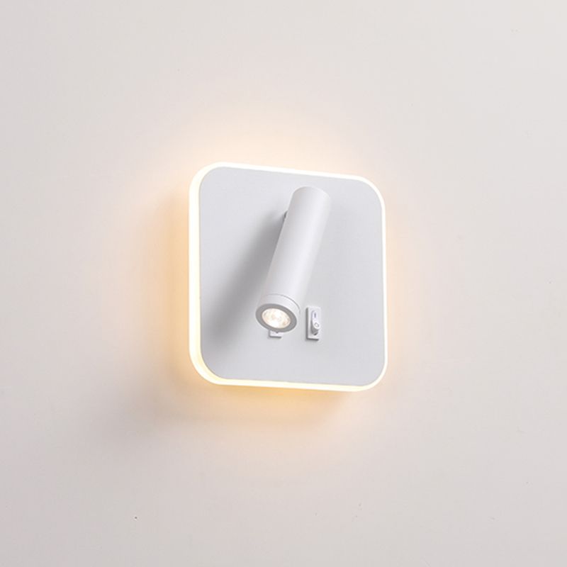 Ponderie murale à LED carrée à 2 lumière dans la simplicité moderne en aluminium givré en aluminium lampe murale pour chambre à coucher