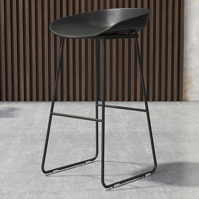 Modern Backrest Counter Stool Iron Cafe Bar Stool with Acrylic Seat