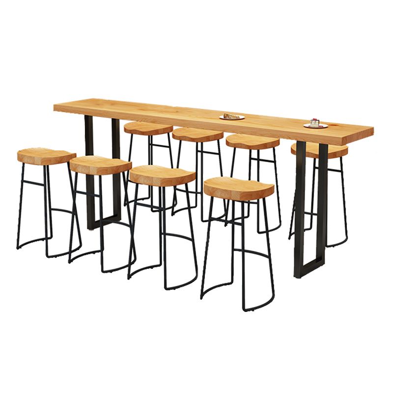 Industrial Rectangle Bar Counter Table Wood Bar Counter Table for Restaurant