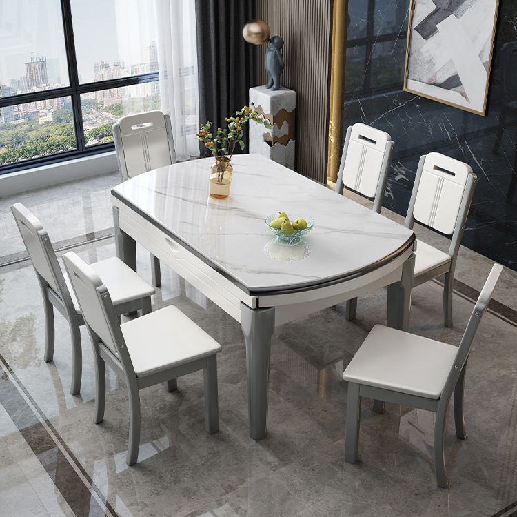 Modern Style Stone Furniture 1/7 Pcs Round Shape Dinette Table with Armless Chair