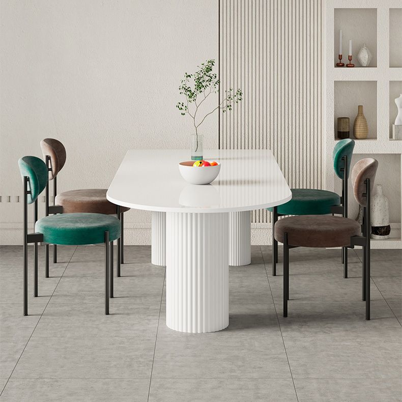 Contemporary Style Dining Table White Dinner Table for Home Kitchen Dinner